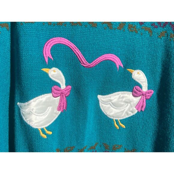 Jennifer Adams Vintae Made In The US Silly Goose Blue Sweater plus 22w 2xl - Picture 6 of 6